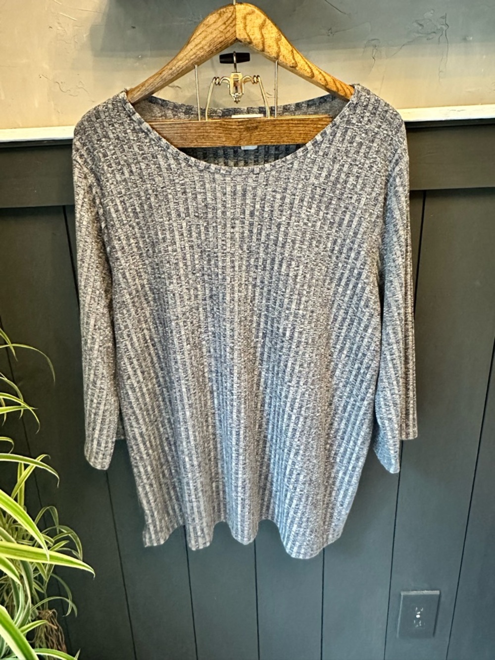 BonWorth Ribbed Gray Blue Women's Sweater size XXL